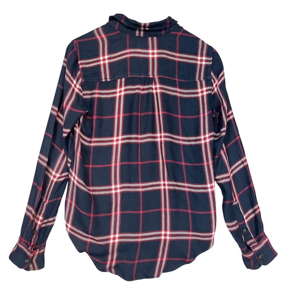 Abercrombie & Fitch Womens Soft Flannel Shirt Blue Red Plaid Long Sleeve XS‎ - Picture 4 of 8